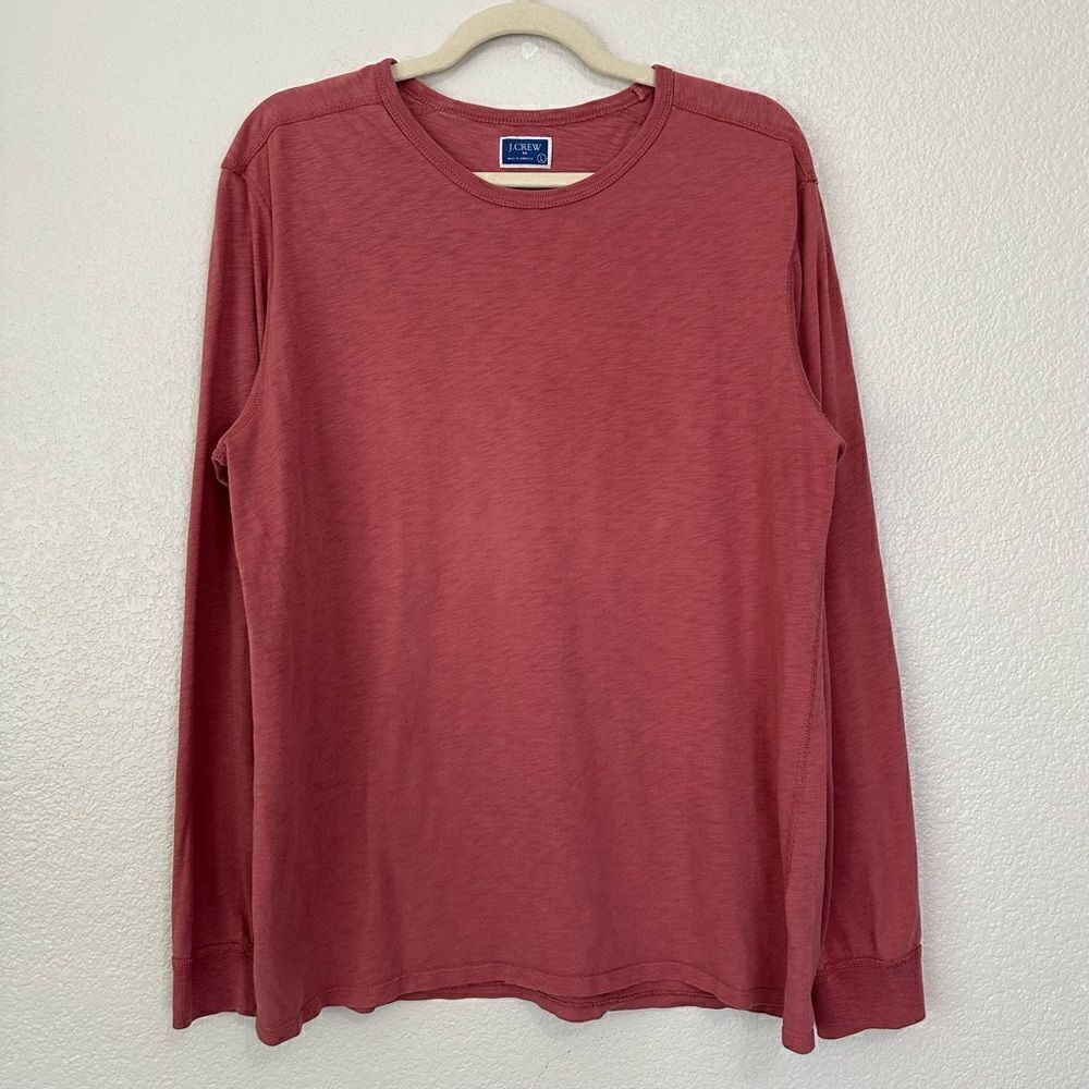 J. Crew Men’s Long Sleeves Slub Cotton Tee, Sz Large